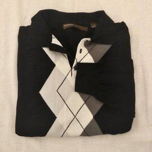 Black and Grey Argyle Sweater - XL